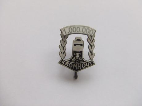 Kromhout motoren 1.000.000 km wit zwart emaille